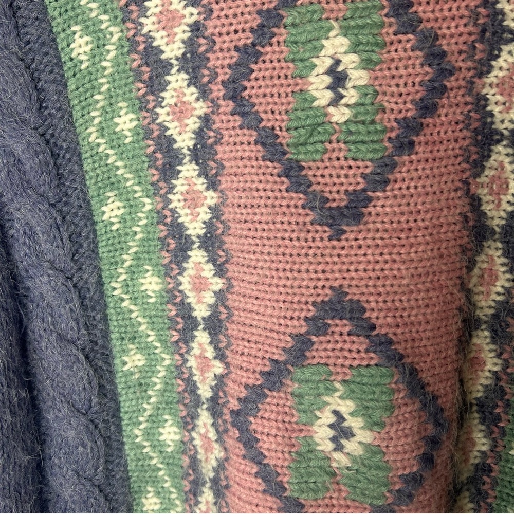 Vintage 90s Gina Peters Knit Sweater Aztec Cabin Grandpa Y2K Large - Picture 8 of 10